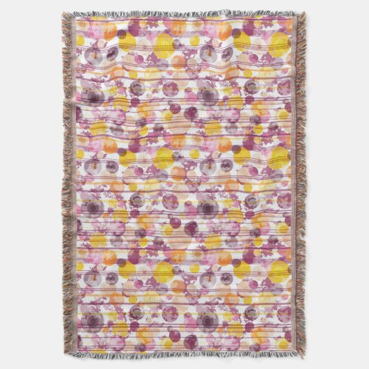 むらがあるストライプので白いパターン スローブランケット (正面縦)