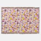 むらがあるストライプので白いパターン スローブランケット (正面)