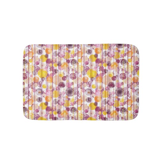 むらがあるストライプので白いパターン バスマット (正面)