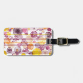 むらがあるストライプので白いパターン ラゲッジタグ (正面横)