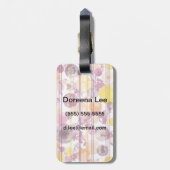 むらがあるストライプので白いパターン ラゲッジタグ (裏面縦)