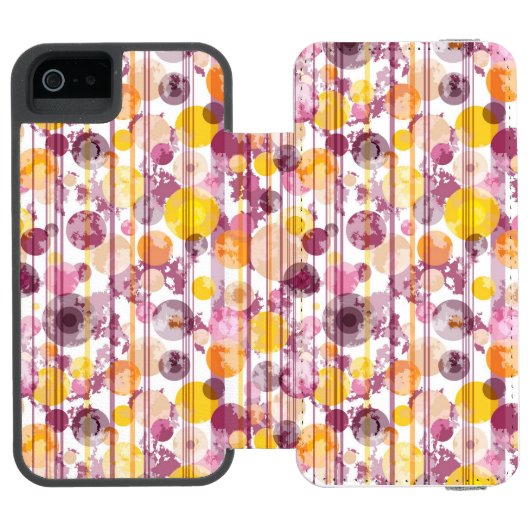 むらがあるストライプので白いパターン INCIPIO iPhoneウォレットケース (フォリオ Open)