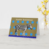 むらがある背景のシマウマ、誕生日おめでとう カード (黄色い花)