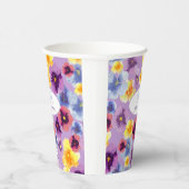 むらさきのパンジー・アート　手描きイラストの花の別荘 紙コップ (右)