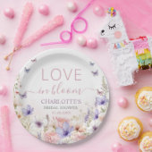 むらさきピンクの野の花に、蝶が恋を咲かせて ペーパープレート (パーティー)