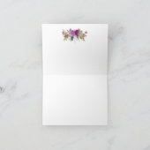 むらさき色のアメジストの花 ゴールドのグリッター ありがとう サンキューカード (内部)