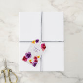 むらさき色のパンジー 手描きイラスト 春の花図鑑 ギフトタグ (より糸付き)