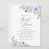 むらさき色の花、ライラックの花、ボヘミア、結婚前のお祝い会 招待状 (正面)