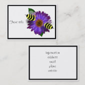 むらさき花に出会うかわいいミツバチ|過去記事 名刺 (正面/裏面)