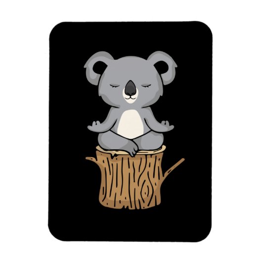 めい想のコアラ恋人の女性の瞑想ギフトヨガ マグネット (縦)