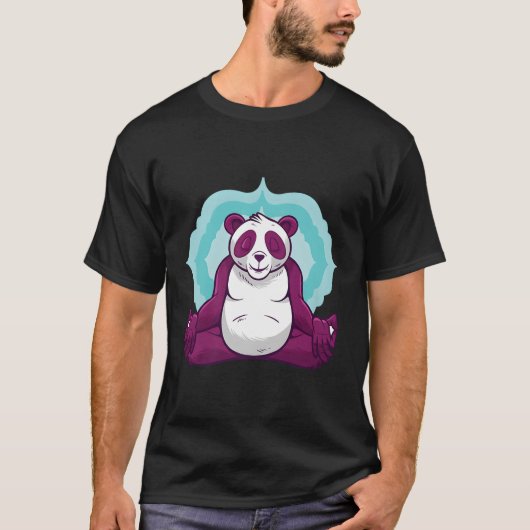 めい想のパンダ Tシャツ (正面)