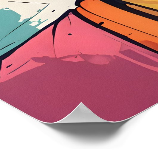 めい想の仏カラフルモダン画絵画の ポスター (角)