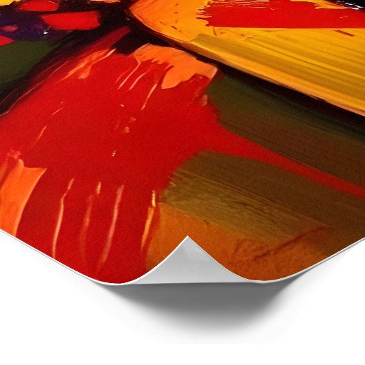 めい想の仏カラフル抽象芸術絵を描芸術 ポスター (角)