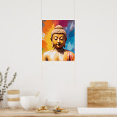 めい想の仏カラフル画 ポスター (キッチン)