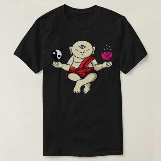 めい想の僧禅仏 Tシャツ (デザイン正面)