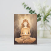 めい想ズヨガニュートラルアーストーンベージュブラウン ポストカード (スタンド正面)