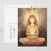 めい想ズヨガニュートラルアーストーンベージュブラウン ポストカード (正面/裏面)