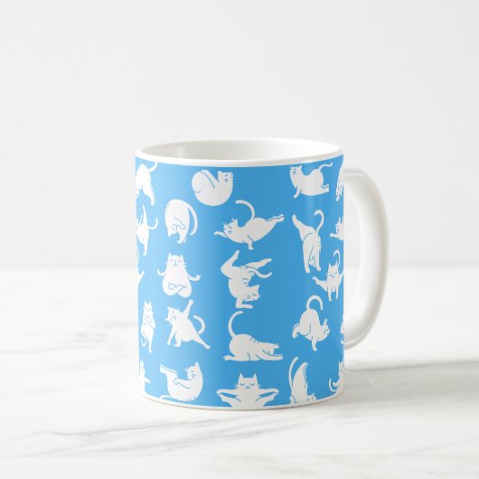 めい想ヨガの猫ポーズ コーヒーマグカップ (正面右)