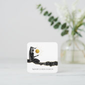 *～* めい想金ゴールドグリッター月QRコード女神  スクエア名刺 (スタンド正面)