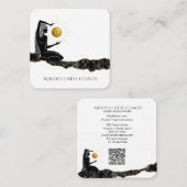 *～* めい想金ゴールドグリッター月QRコード女神  スクエア名刺 (正面/裏面)