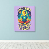 「めい想。レビタート。Elevate." – 宇宙エネルギー キャンバスプリント (インサイチュ (ウッドフロア))