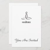 めい想 – 黒サンスクリット語スタイル 招待状 (正面/裏面)