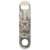 めがねおもしろいとスカーフの可愛い水色バニー スピード栓抜き (裏面)