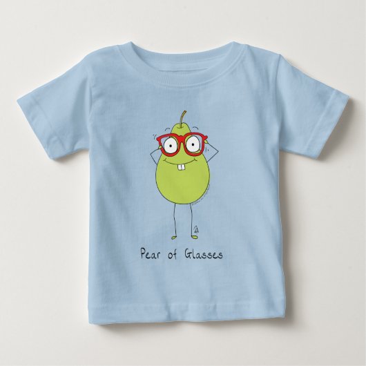 めがねのナシおもしろいとかわいい子のベビーTシャツ ベビーTシャツ (正面)