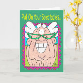 めがねのバースデー・カード カード (黄色い花)