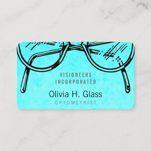 めがねのEyewearの光学視野の水彩画の洗浄 名刺 (正面)