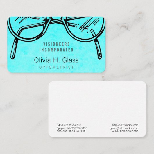 めがねのEyewearの光学視野の水彩画の洗浄 名刺 (正面/裏面)