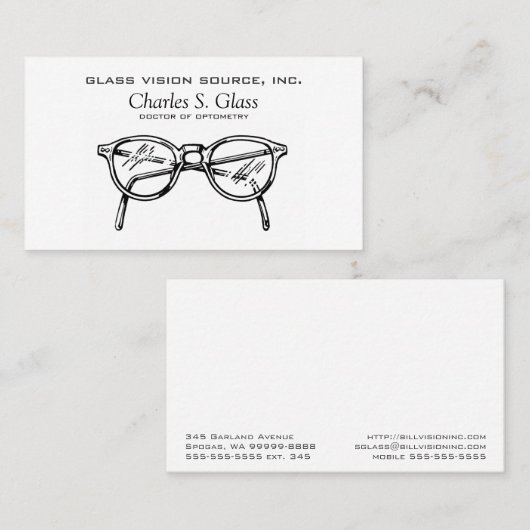 めがねのEyewearの光学視野 名刺 (正面/裏面)