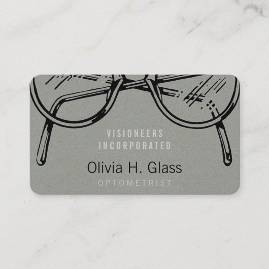 めがねのEyewearの灰色のフェイクなフランネル 名刺 (正面)