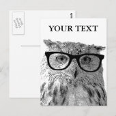 めがねをかけたフクロウの写真の面白い動物ポストカード ポストカード (正面/裏面)
