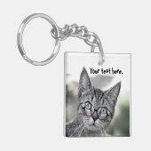 めがねキーチェーンのかわいい驚き猫 キーホルダー (正面左)