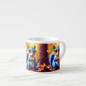 めがね付きかわいい青リス エスプレッソカップ (正面右)