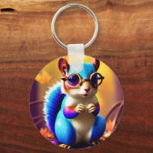 めがね付きかわいい青リス キーホルダー (裏面)