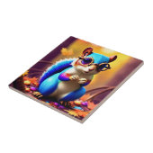 めがね付きかわいい青リス タイル (側面)