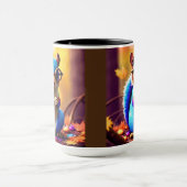 めがね付きかわいい青リス マグカップ (中央)