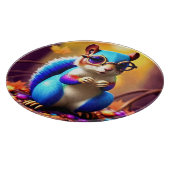 めがね付きかわいい青リス–46506 カッティングボード (角)