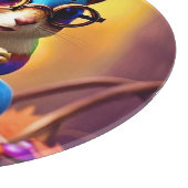 めがね付きかわいい青リス–46506 カッティングボード (角)