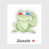 めがね付きカエル シール (シート)