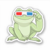 めがね付きカエル シール (正面)