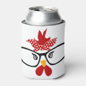 めがね付きチキン顔 缶クーラー (缶正面)