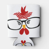 めがね付きチキン顔 缶クーラー (裏面)