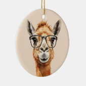 めがね付き可愛いラクダ セラミックオーナメント (右)