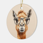 めがね付き可愛いラクダ セラミックオーナメント (左)