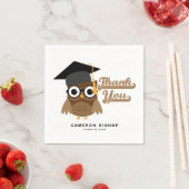 めがね卒業パーティーが開催されたかわいい卒業フクロウ スタンダードカクテルナプキン (インサイチュ)