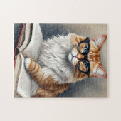 めがね読の本が可愛い猫 ジグソーパズル (横)