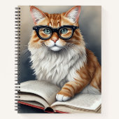 めがね読の本が可愛い猫 ノートブック (正面)